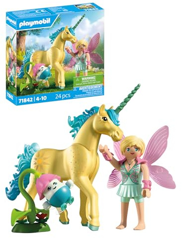 Playmobil | Magic Unicorns | Licorne de Collection Fleur de Soleil avec fée | avec détails Magiques & Accessoires interchangeables | Cadeau Parfait pour Les Enfants à partir de 4 Ans | 71842