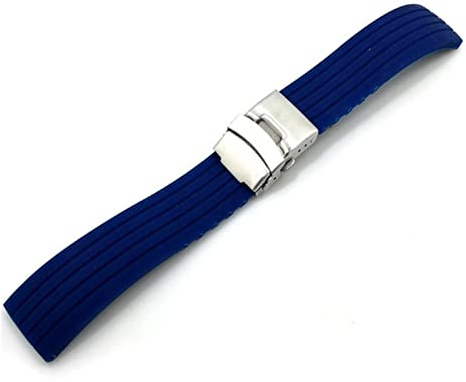 Run Ken 22mm Silikonersatzuhrarmband blau weiche Silikon-Uhr-Wickel-Uhren-Uhr-Federbar- und -entfernungswerkzeug enthalten