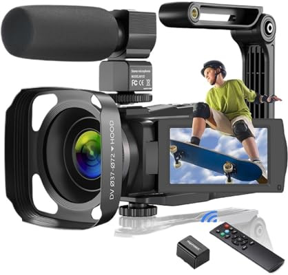YVAAASIYC 4K Video Camera Camcorder 48MP UHD WiFi IR Night Vision Vlogging for 16X Digital Zoom Touch Screen