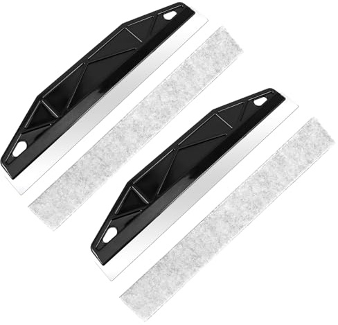2 Pack Paint Shield for Cutting in | Stainless Steel Straight Edge Painter Tool | Includes Felt Strips for Scratch-Free Wallpaper Smoothing | 2-in-1 Decorating Tool for Ceilings & Skirting Boards
