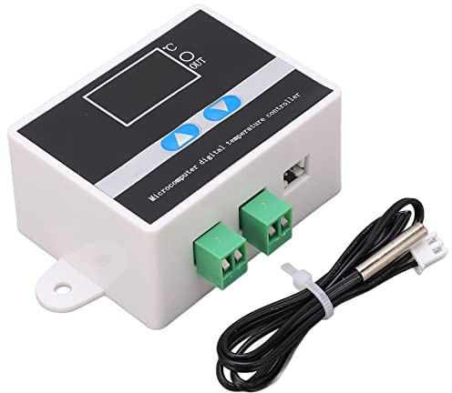 Digitaler Temperaturregler, hochpräziser, kompakter Thermostat mit wasserdichter Sonde für Aquarium, Gewächshaus, ABS-Material, LCD-Display (AC110~220V)