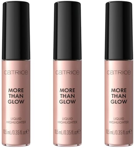 Catrice More Than Glow Liquid Highlighter, Nr. 020, Pink, sofortiges Ergebnis, intensiv, schimmernd, vegan, ölfrei, ohne Parfüm, ohne Alkohol, 3er Pack (3x10.5ml)
