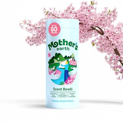 Mother's Earth Umweltfreundliche Duftperlen – Frühlingblüte Wäscheduft-Perlen – Lang anhaltende Frische, frei von Plastikverpackung, optischen Aufhellern & synthetischen Farbstoffen – Bis zu 12 Wochen