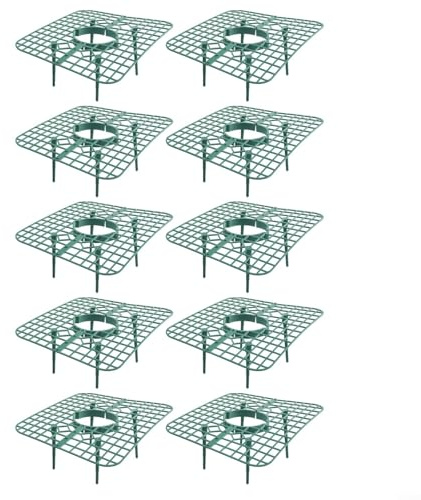 Todikaper Strawberry Cultivation Tray Rack 10 Piece Set Featuring Vertical Space Optimization and Drainage System for Balanced Moisture (Green)