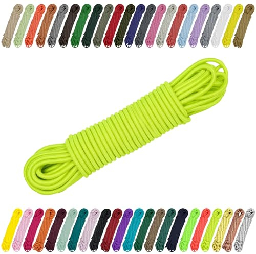 CARTONARE Cordoncino in gomma da 2 mm, 3 mm, per cucito, fai da te e attività all'aperto, elastico (1003), giallo fluo, 2 mm x 5 m