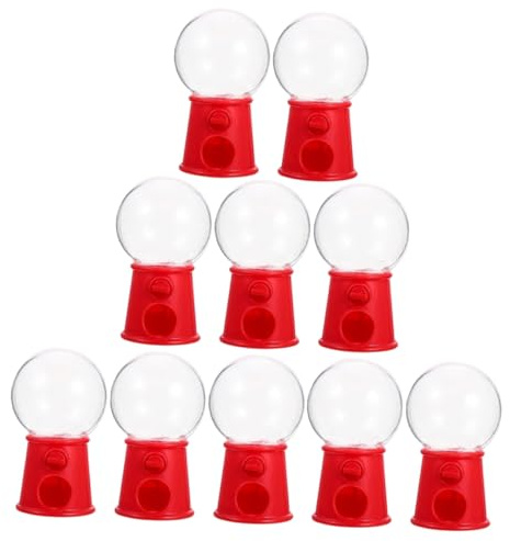 MUSISALY Giocattoli Distributori di Caramelle e Gomme da Masticare in Plastica Rossa, Set da 10 Pezzi, per Ragazzo Ragazza, come Bomboniera e Gioco Educativo