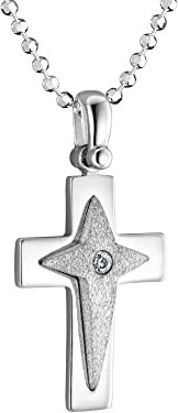 fish Kinderkette Mädchen Jungen Silberkette Silber 925 Kreuz-Anhänger längen-verstellbar Schmucketui Firmung Geschenk
