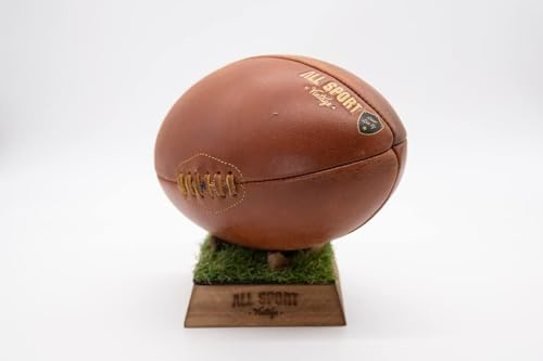 ALL SPORT VINTAGE Rugby Ball – Braun, Green-Tee - Größe T5.