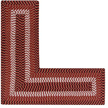 Better Trends Geflochtener Teppich, Alpine Braid Collection – strapazierfähig, schmutzabweisend, wendbar, für den Innenbereich, 100% Polypropylen, lebendige Farben, 61 x 121,9 x 121,9 cm, L-förmiger