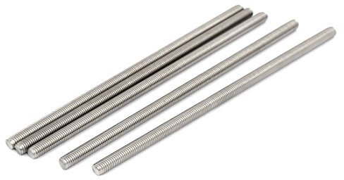sourcing map 5 Stück Gewindestangen M5x130mm Edelstahl 304 Gewindestift Metrischem Vollgewinde Bar Gewindestäbe für Befestigung CNC-Werkzeugmaschinen 3D-Drucker Industrie Geräte