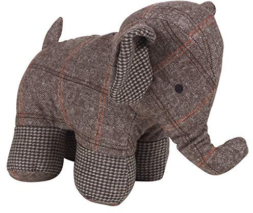 URBNLIVING Butée de porte éléphant en peluche douce fantaisie vintage 3 couleurs (marron clair)