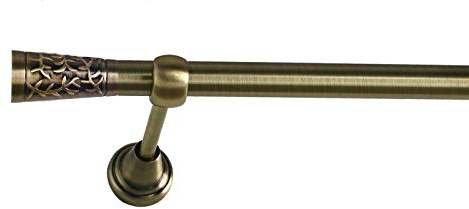 Sento 19mm Metall Gardinenstange Vorhangstange 1-läufig Messing Antik Classic Laky 280 cm