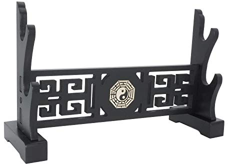 eforlife Support pour épée Japonaise Katana Genji Épée Japonaise Samouraï Gladius Templier Médiéval Support pour épée de Style Tai Chi Bagua, 2-Tier