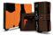 SLim Porta Carte di Credito Schermato Portafoglio Uomo Rfid Portatessere Anticlonazione Donna Portacarte Uomo (Testa di Moro e Arancio, Con Zip)