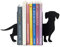 balvi Buchstütze Teckel Farbe Schwarz Buchstütze für das Bücherregal in Form eines Hundes, 2 Stützen