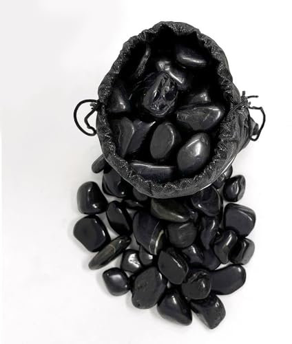 5 lb Decorative Black River Rocks - Onix Pebbles for Plants - Aquarium Stones - 1-3 inches