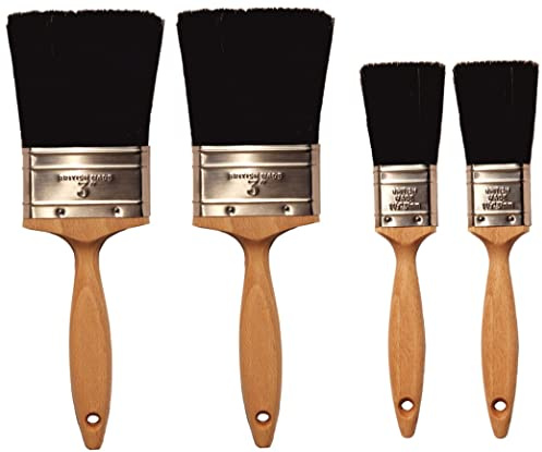 TOPZILLY 4Pcs Premium Paint Brush Decorating Set TCLASS For Walls Heavy Duty Paint Brushes