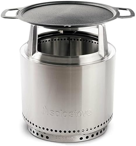 Solo Stove Feuerschale Bonfire Kochset mit Gusseisen Plancha 2.0 | Inkl. Bonfire Feuerstelle, Standfuß, Griddleplatte mit Edelstahl-Aufsatz, Umbau von Feuerstelle zu Grill, (HxØ): 63 x 44,5 cm, 19,6kg