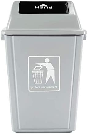 KRASS Indoor Dustbins Large-capacity Plastic Trash Can, Outdoor Home School Kitchen Community Industrial Shake Cover Rubbish Bin 50L Trash Can Bins,Collector88