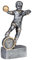 eberin · Kinder-Handball-Pokal, Resinfigur Handball Kinder, Silber Gold, mit Wunschtext und auswählbarem Motiv-Emblem 2,5 cm, Größe 13 cm