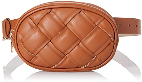 Steve Madden Damen Basket Weave Gürteltasche Gürtel, Cognac, Small