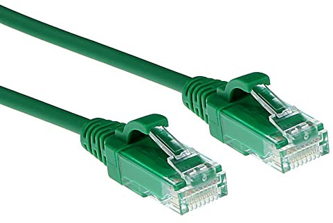 ACT CAT6 Netzwerkkabel, U/UTP LSZH LAN Kabel Dünn 3.8mm Slimline, Flexibles Snagless Ethernet Kabel mit RJ45 Stecker, für den Einsatz in Datenzentren, 10 Meter, Grün – DC9710