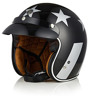 TORC Casco Moto Jet Vintage Aperto Casco Scooter Retrò con Visiera Parasole Omologato ECE 22-06