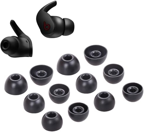 6 Pairs Replacement Earbuds Tips Silicone Eartips Set for Beats Fit Pro Buds Headphones Wireless Fit in Case Ear Tips (Black)