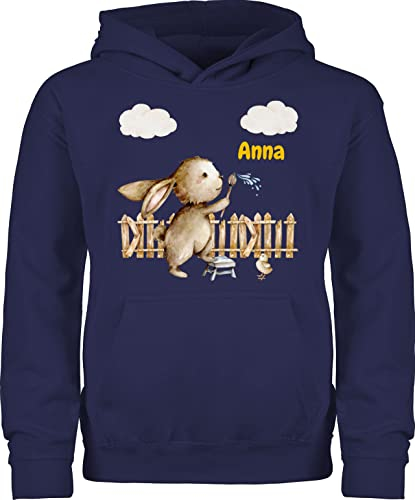 Hoodie Jungen Mädchen - Ostergeschenke Ostern - Süßer Hase Kinder - 104 (3/4 Jahre) - Navy Blau - Easter Gifts Pulli Geschenke Osterhase osterngeschenke ostegeschenk Oster personalisierte zu