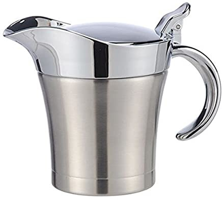 Lubrol Salsiera in porcellana in acciaio brocca per salsa caraffa termica per latte con coperchio caraffa per salsa, salsiera con, brocca per salsa