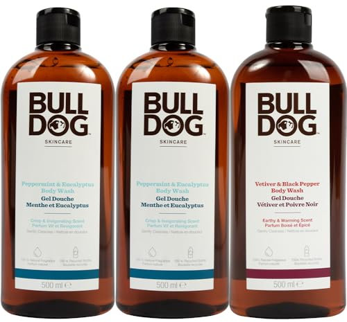 Bundle of BULLDOG Gel Douche Menthe/Eucalyptus + BULLDOG Gel Douche Vétiver/Poivre Noir