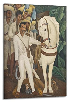 KIHENE Diego Rivera Maler-Kunstwerk – (Agrarian Leader Zapata) Druckposter Geschenke Leinwand Gemälde Wandkunst Dekorative Bild Drucke Moderne Dekoration 30 x 45 cm