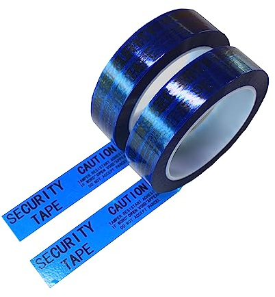 TamperSeals Group - 2 Rollen x 1Inch x 50 Yards Nicht-transfer Typ Sicherheitsklebeband Tamper Evident Security Void Tape, Manipulationssicher Siegel-Klebeband (Blau)