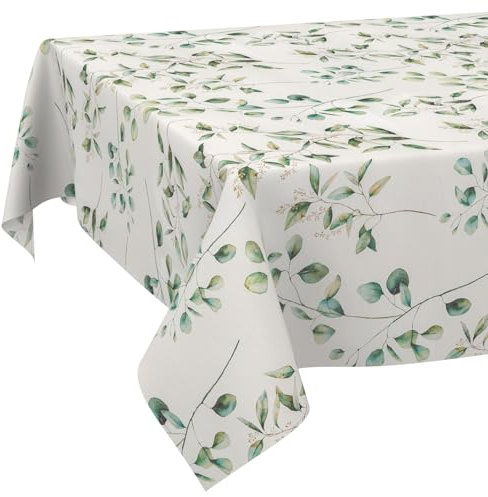 Stoff Tischdecke Tischwäsche Textil Tischtuch Baumwolle Polyester Gewebe abwaschbar pflegeleicht, in rund oval eckig Botanika 260x140cm Schnittkante