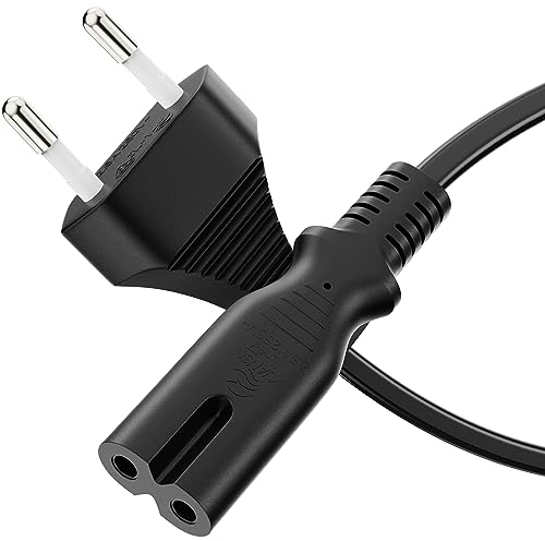 sonero Câble d'alimentation 2 pôles, 1,0m, Prise Euro Type C sur Prise IEC C7 Euro 8 mâle, Bloc d'alimentation Câble d'alimentation pour TV, PS5, PS4, PS3, appareils ménagers, Noir