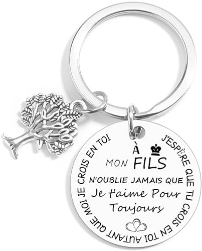 QTZXZX Fils Porte clés Fils Cadeau d'anniversaire Fils Je T'aime Mon Fils Cadeau Noel Fils Idee pour Fils Porte clef Mon Fils Fils Personnalisé