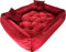 Dogs4Life New Hundebett XXL | Hundebett groß Hunde | Hundebett mittelgroße Hunde | Hundebett kleine Hunde | Hundekissen | Outdoor Hundebett | Wasserabweisend (L, ‎Rotes Velours)