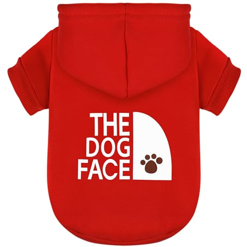 Paiaite roter Hunde-Kapuzenpullover Chihuahua, Halte deinen Hund mit dem stilvoll bedruckten Sweatshirt warm, Haustierkleidung und Pullover in einem, perfekt für Winter, kühle Sommernächte, Größe M