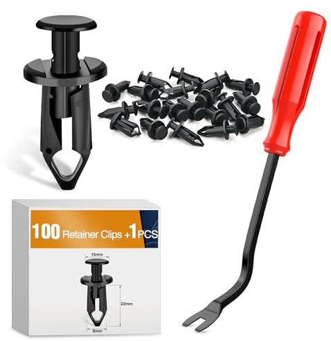 GOOACC 100PCS Fender Clips Body Rivets Engine Under Cover Splash Shield Guard Clips for Honda 90653-HC4-900,GM 21075686 7661855 with 1PC Fastener Remover