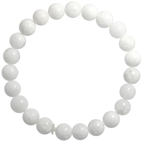 2LIVEfor Armband weiß Jade echte Steine weisse Perlen Schmuck Armband echter Naturstein Armschmuck Armbänder echt Armband Kugeln Freundschaftsarmbänder