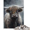 Easy Adult Jigsaw Puzzles Charcoal Highland Cow 1000 Piece Puzzles for Adults Wooden Puzzle Adults Gifts Precision Cut 1000 Piece Jigsaw Puzzle 1000pcs（50x75cm）