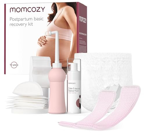 Momcozy Kit essenziale per il recupero post-parto, kit per la cura della mamma, kit per la cura della mamma, biancheria intima usa e getta autoassorbente per capezzoli, coppette per allattamento
