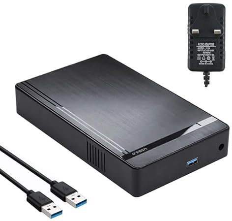 SHADOWCORE Hard Drive Enclosure, External HDD Case for 2.5/ 3.5 inch HDD/ SSD Disk up to 18TB, USB 3.0 to SATA - compatible Windows / macOS / Linux / Android / PS4 / Xbox