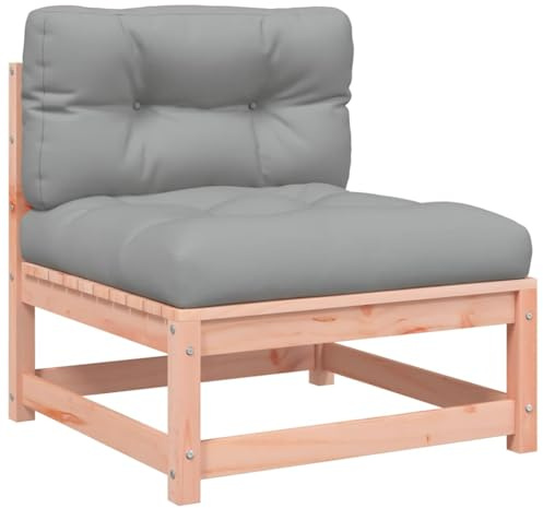 vidaXL Gartensofa ohne Armlehnen, Modular Sofa mit Kissen, Gartensessel mit Lattenrost, Relaxsessel Lounge Sessel Gartenmöbel, Massivholz Douglasie