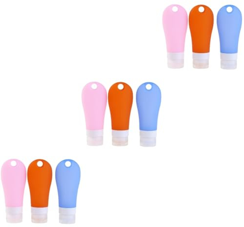 Ipetboom 9 STK Toilettenartikelbehälter Reiseschlauch Reiseflasche Aus Silikon Reisebehälter Für Toilettenartikel Behälter Für Lipgloss Kosmetische Tuben Reiselotion Duschgel Reisen Füllung