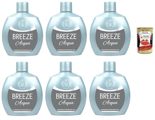 Italian Gourmet Acqua Deodorante Squeeze Deo ohne Gas 48h 6 x 100ml | Senza sali di alluminio, frischer Duft, alkoholfreie Pflege für Alltag, Gesamtnettogewicht 600 ml + Kostenlos Polpa 400g