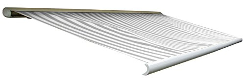 Mendler Elektrische Kassettenmarkise T123AM, Markise Vollkassette 4,5x3m - Acryl Grau/Weiß