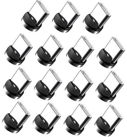 Angoily 15pezzi Connettore Usb Magnetico Rotante in Alluminio Per Telefono Punta Usb Tipo-c Adattatore Magnetico Per Ricarica Dati Supporta Fino Compatibile Porte Tipo-c
