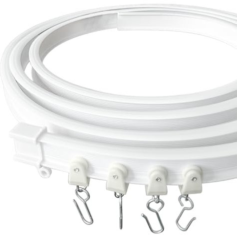 Rail de rideau de plafond flexible 3 m avec roues silencieuses, idéal pour fenêtre de douche, cloisons de camping-car, intimité et décoration de la maison