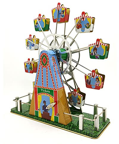 AYUNJIE Retro Wind Up Toy Post-80s Eisenblech Nostalgisches Spielzeug MS488 Musik Riesenrad Eisenblech Spieluhr Vintage Sammlerstück Zinn Spielzeug Kinder Geschenk